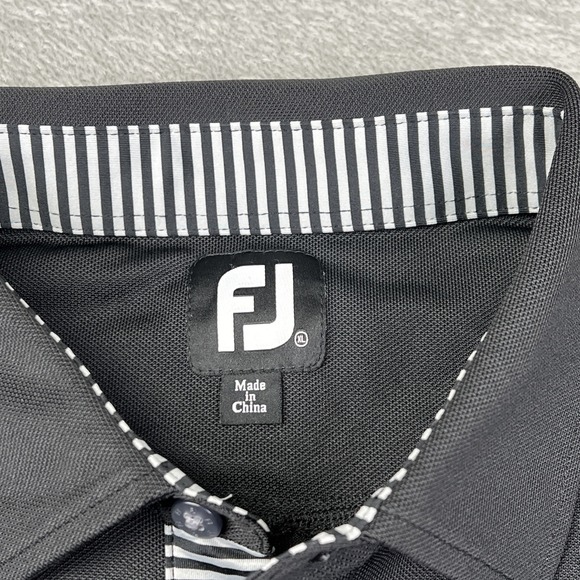 Footjoy Golf Polo‎ Shirt Mens Size XL Black Short Sleeves Performance Rugby - Picture 3 of 11